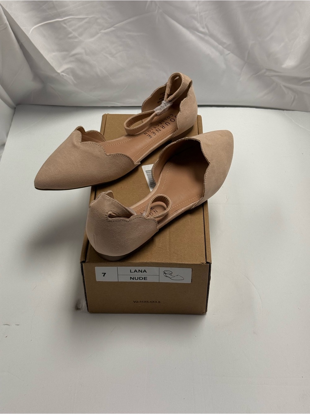Journee Collection Nude Scalloped D'Orsay Flats